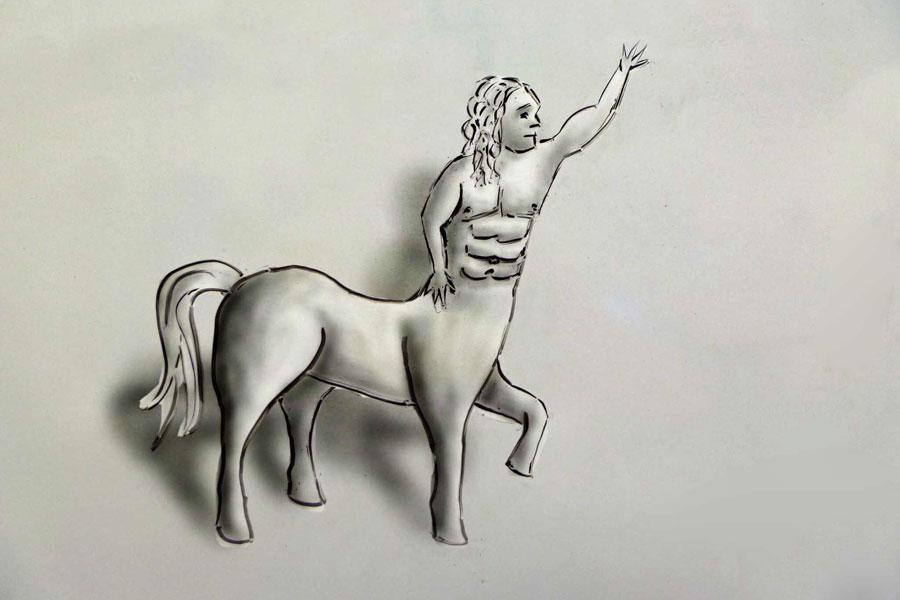 This is not an exact representation of the centaurs that visited Lakeland College because the members of the herd refused to have their pictures taken by the Mirror photographer. This is an artist’s rendition. 