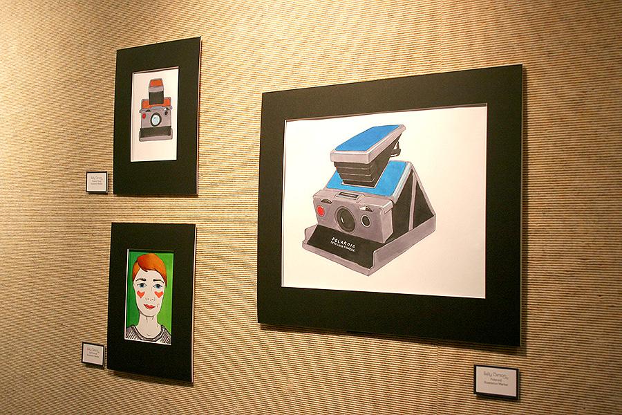 Sally Carsons artwork, along with Katayamas and Strebes, can be seen on display in the Bradley Fine Arts Buildings lobby through March 31.