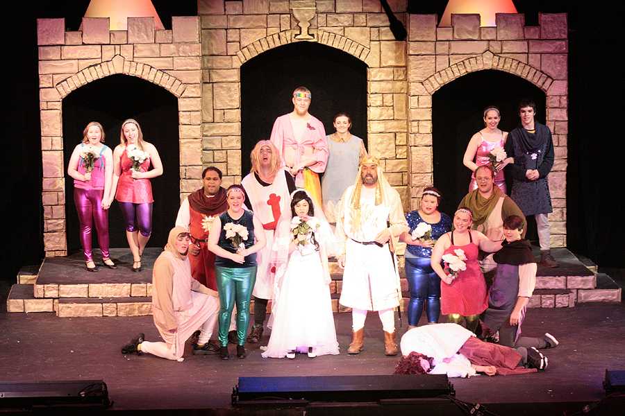 King+Arthur%2C+played+by+grad+student+Allan+Fett%2C+and+the+Lady+of+the+Lake%2C+freshman+music+and+psychology+major+Brittney+Koerner%2C++are+wed%2C+ending+Spamalot+the+musical.