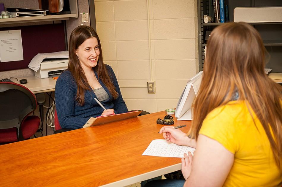 Julie Bender, junior psychology major, is one of the students involved with the psychology study. 