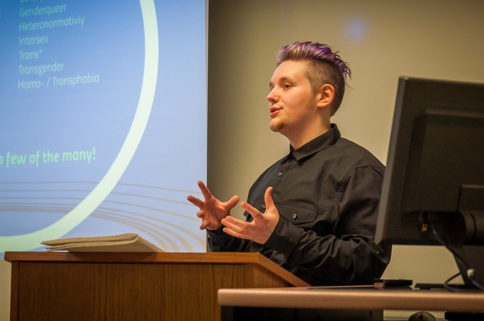 Alister Kohls, junior sociology major, spreads awareness about LGBTQ+ experiences.