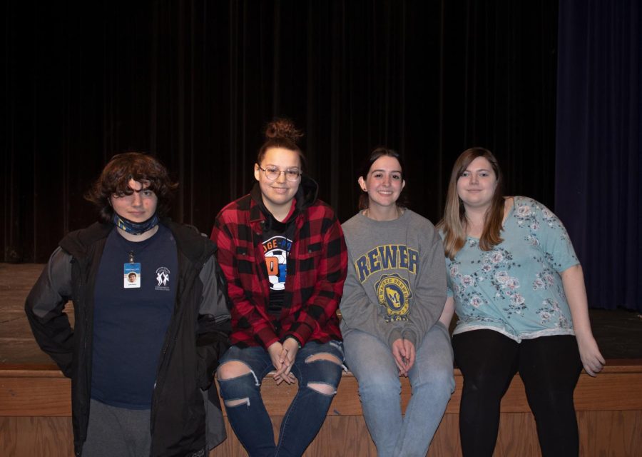 The Bradley Theatre holds student employees who are committed to running events for students. 
Pictured left to right: Jacob Holmer, Dana Hanson, Marian Cramer, Rachel Pagel