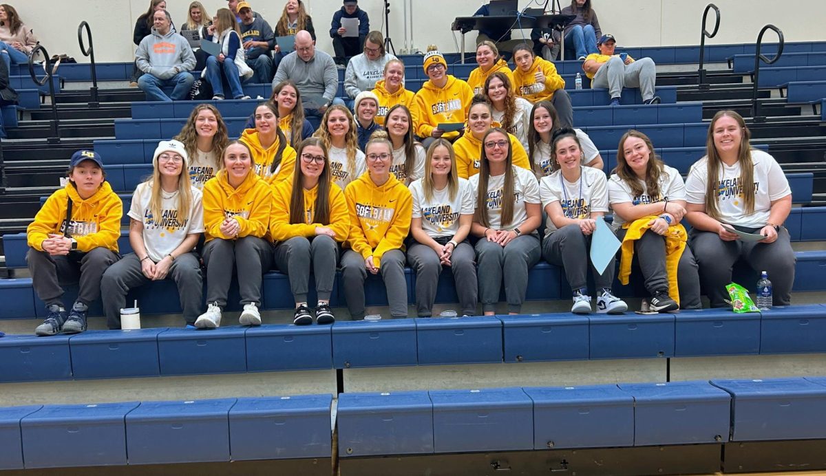 On Jan. 31, the Lakeland Softball Team showed their support for the Muskies Wrestling Team, bringing energy and school spirit to the match.